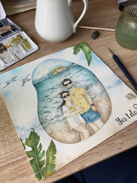 Aquarelles personnalisées – Sur commande