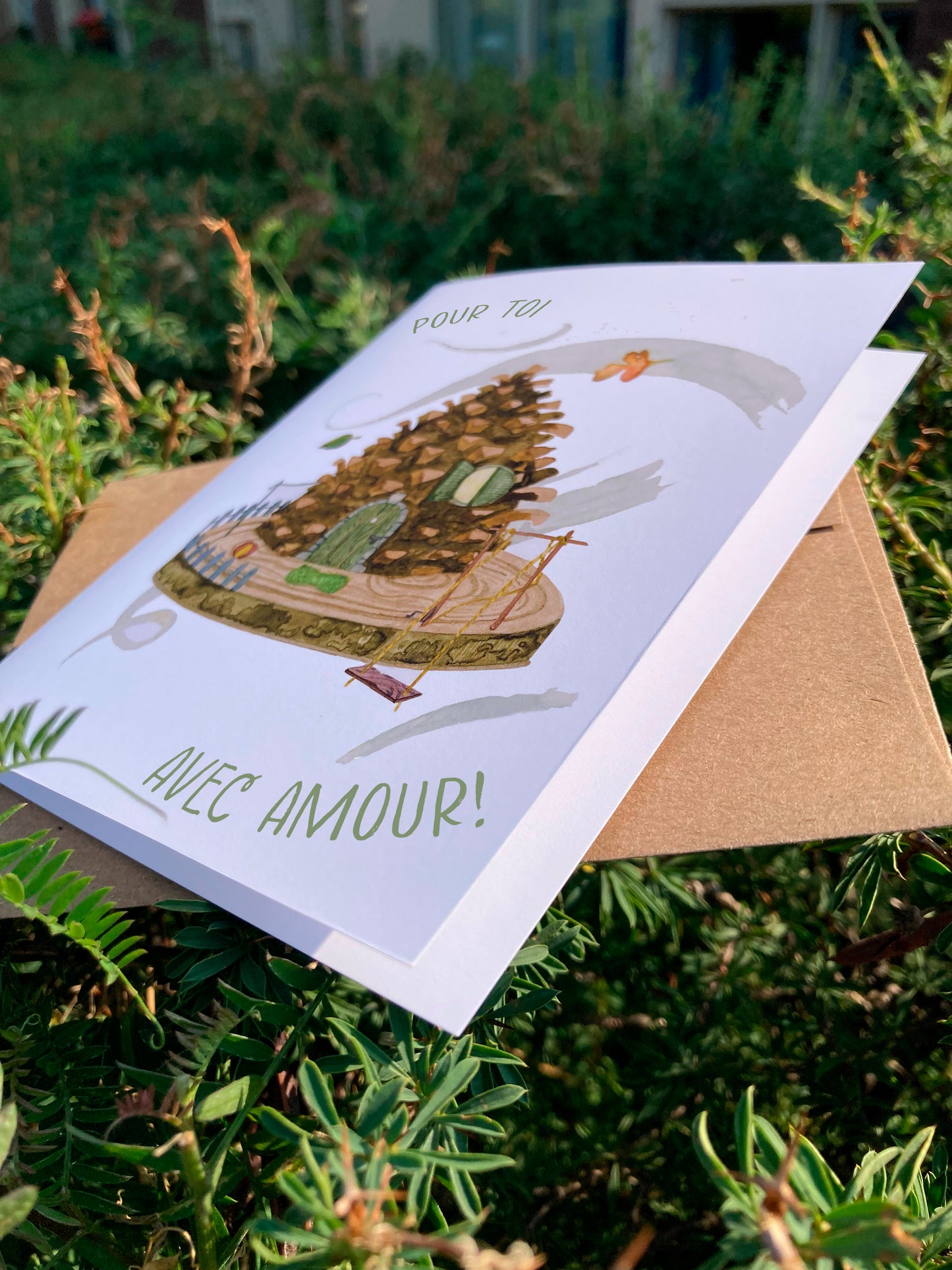 Greeting card - With love Acorn