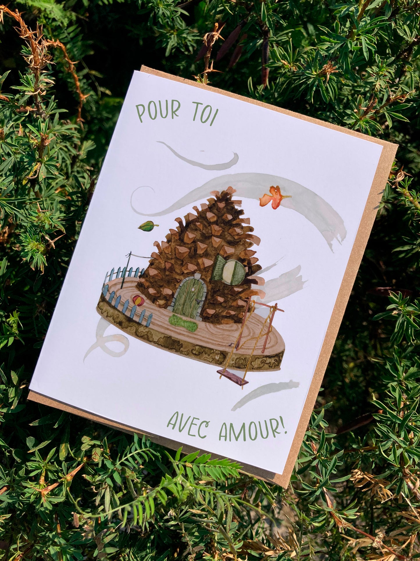 Greeting card - With love Acorn